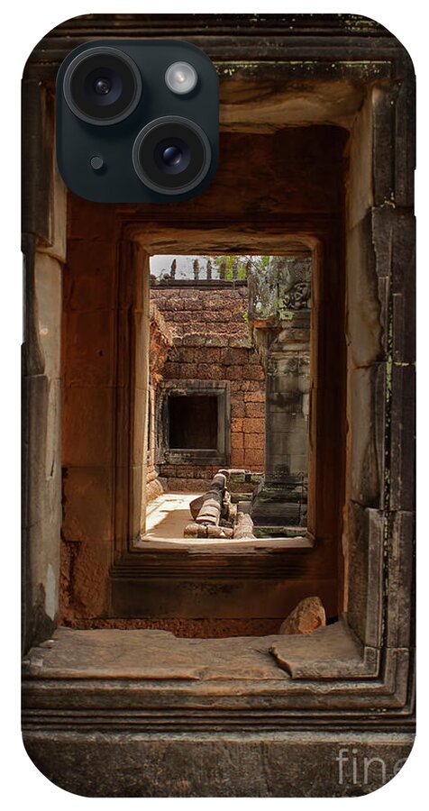 Doorways iPhone Case featuring the photograph Angkor Watt Doorways-Signed-#2713 by J L Woody Wooden