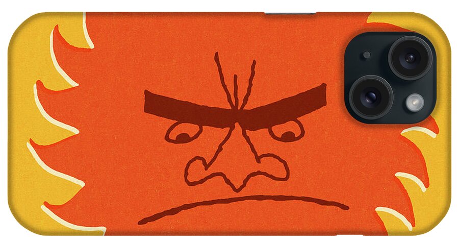 Anger iPhone Case featuring the drawing Angry Sun by CSA Images