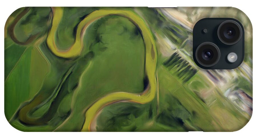 River iPhone Case featuring the mixed media Animas Oxbows by Jonathan Thompson