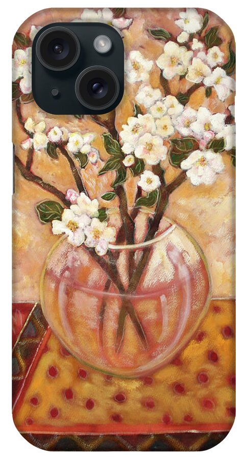 Apple Blossom In Vase iPhone Case featuring the painting Apple Blossom by Lorraine Platt