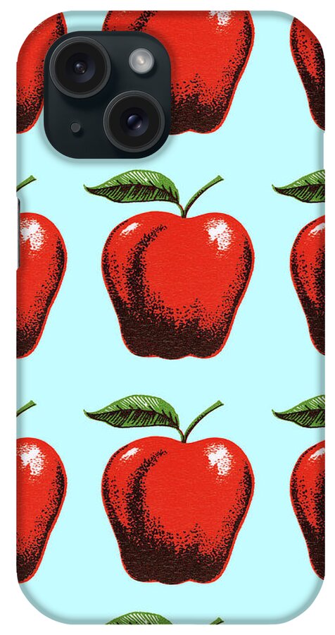 Apple iPhone Case featuring the drawing Apple Pattern by CSA Images