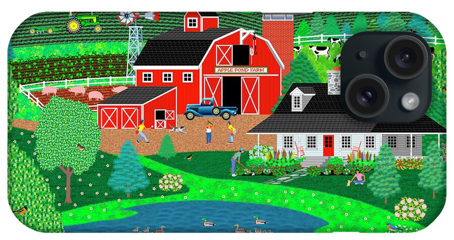 Apple Pond Farm Spring iPhone Case featuring the digital art Apple Pond Farm Spring by Mark Frost