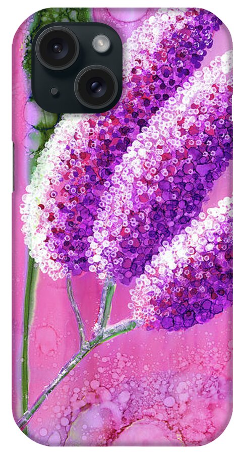 Flowers iPhone Case featuring the painting Approaching Lavender by Kimberly Deene Langlois
