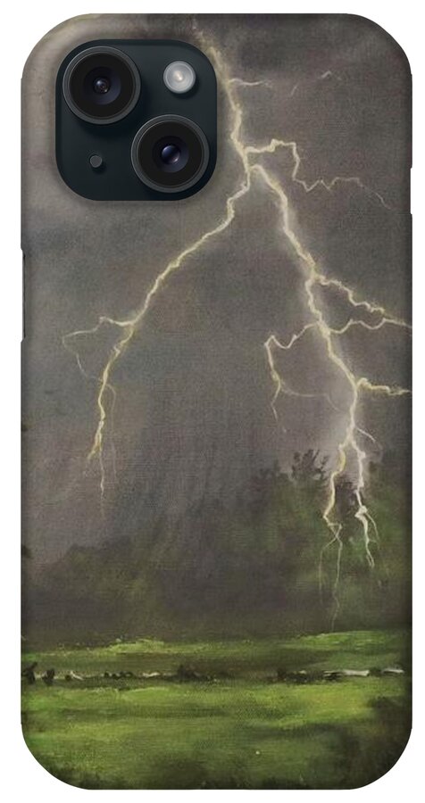 Storm iPhone Case featuring the painting April Storm by Tom Shropshire