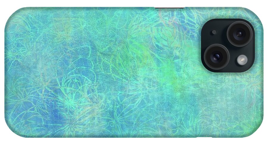Batik iPhone Case featuring the digital art Aqua Batik Print Coordinate by Sand And Chi