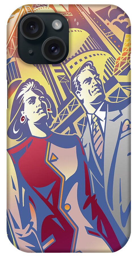 Man And Woman iPhone Case featuring the digital art Architectural Business Couple by David Chestnutt