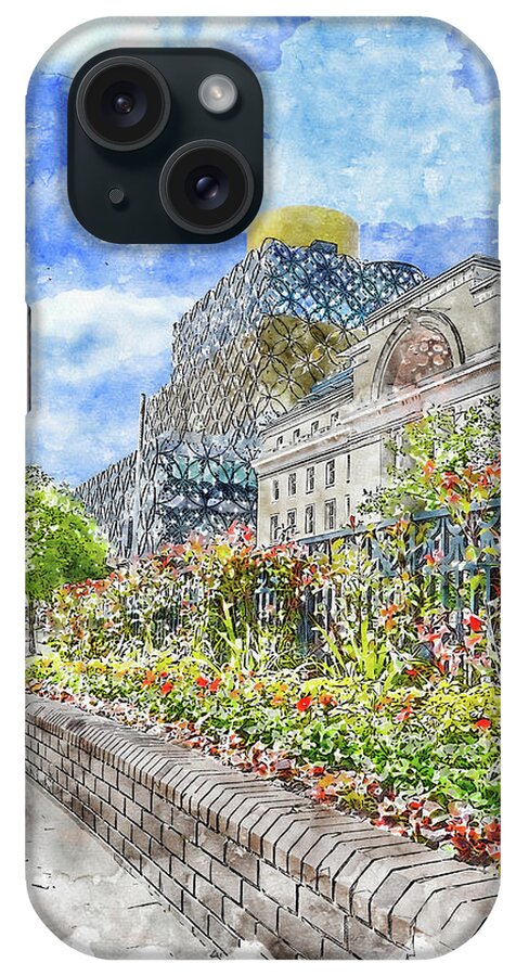 Architecture iPhone Case featuring the digital art Architecture #watercolor #sketch #architecture #flowers by TintoDesigns