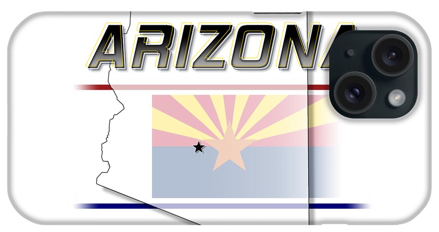Arizona iPhone Case featuring the digital art Arizona State Horizontal Print by Rick Bartrand