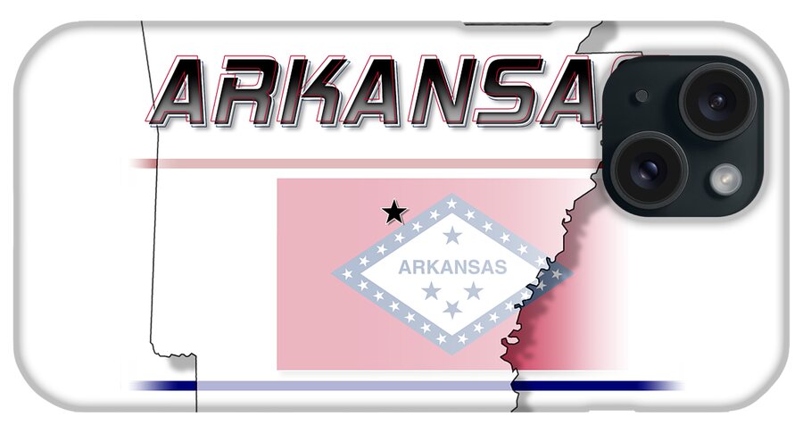 Arkansas iPhone Case featuring the digital art Arkansas State Horizontal Print by Rick Bartrand