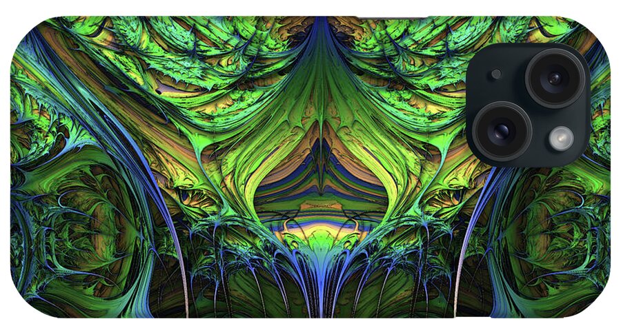 Fractal iPhone Case featuring the digital art The Green Man by Bernie Sirelson