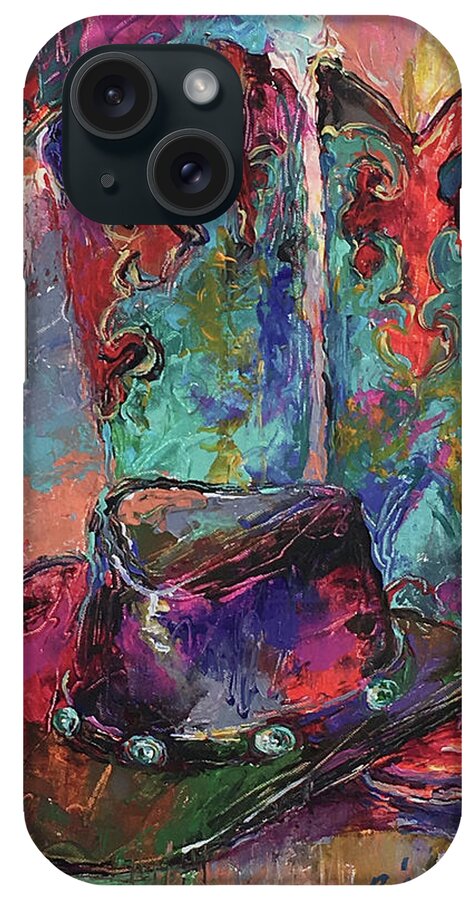 Art Boots iPhone Case featuring the painting Art Boots by Richard Wallich