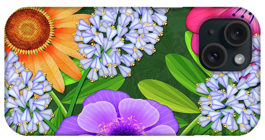 Flowers iPhone Case featuring the digital art Bright Side by Valerie Drake Lesiak