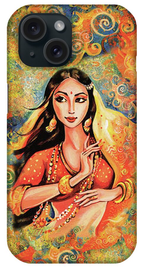 Indian Dancer iPhone Case featuring the painting Flame by Eva Campbell