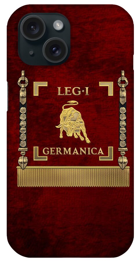 ‘rome’ Collection By Serge Averbukh iPhone Case featuring the photograph Standard of the 1st Germanic Legion - Vexillum of Legio I Germanica by Serge Averbukh