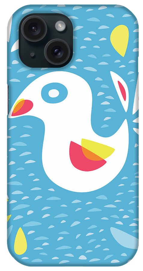 Spring iPhone Case featuring the digital art Abstract Bird In Spring by Boriana Giormova