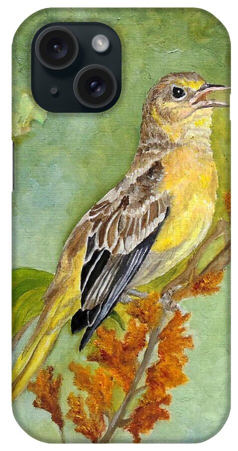 Oriole iPhone Case featuring the painting Singing Your Heart Out by Angeles M Pomata