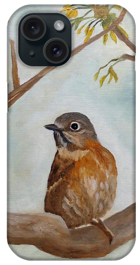 Bluebird iPhone Case featuring the painting First Signs Of Spring by Angeles M Pomata