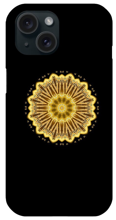 Black iPhone Case featuring the digital art We Are Golden by Rachel Hannah