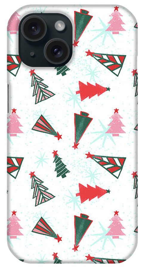 Christmas Trees iPhone Case featuring the painting Christmas Tree Pattern by Jen Montgomery