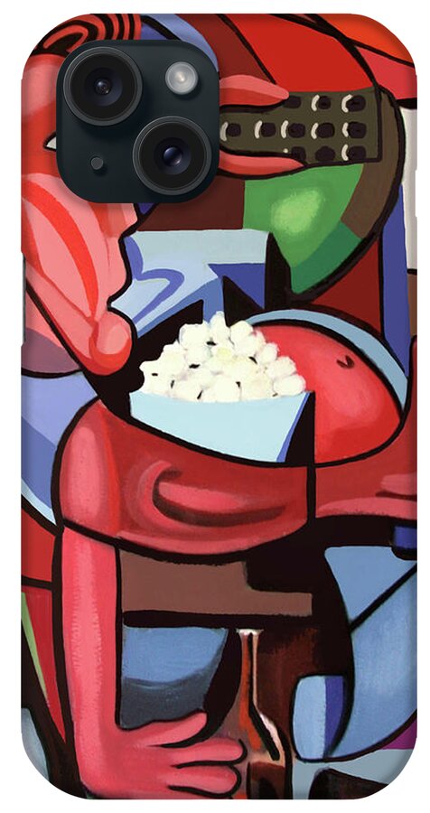 Cubism iPhone Case featuring the painting Assuming The Position by Anthony Falbo