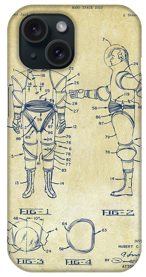 Space Suit iPhone Case featuring the digital art Astronaut Space Suit Patent 1968 - Vintage by Nikki Marie Smith