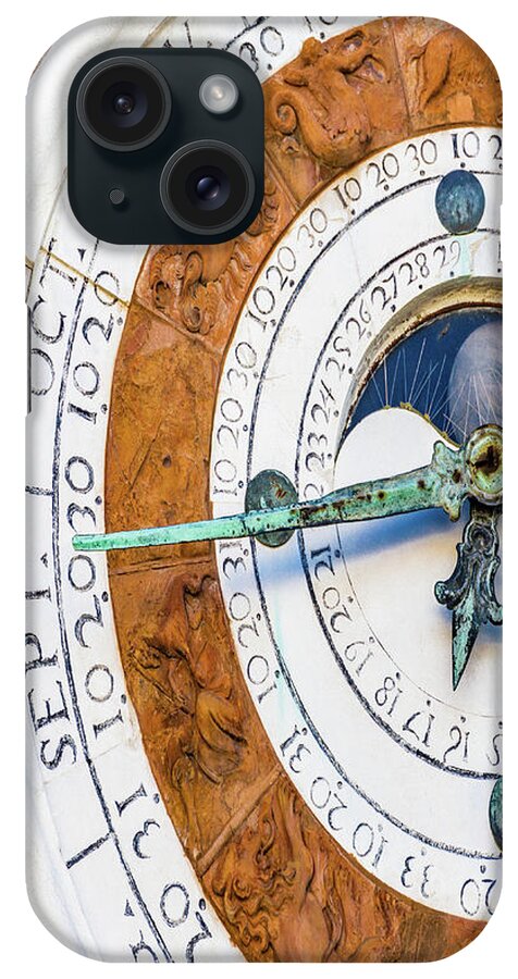 Ancient iPhone Case featuring the photograph astronomical clock in Italy by Vivida Photo PC