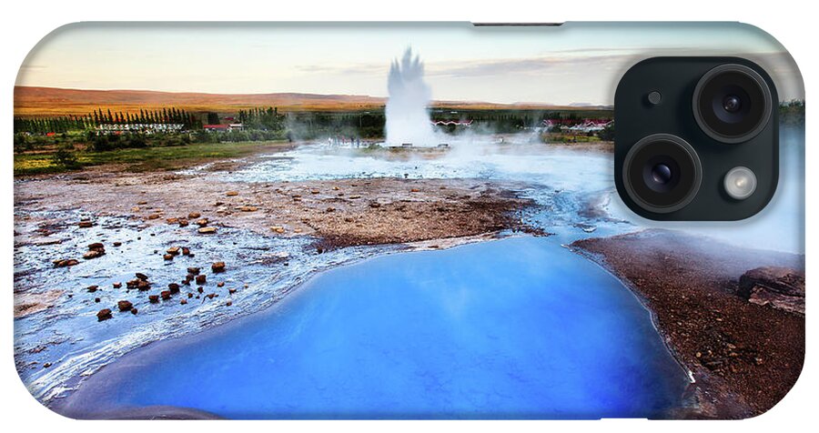 Scenics iPhone Case featuring the photograph At Geysir, Geothormal Site, Iceland by © Pall Gudonsson; Pallgudjonsson.zenfolio.com