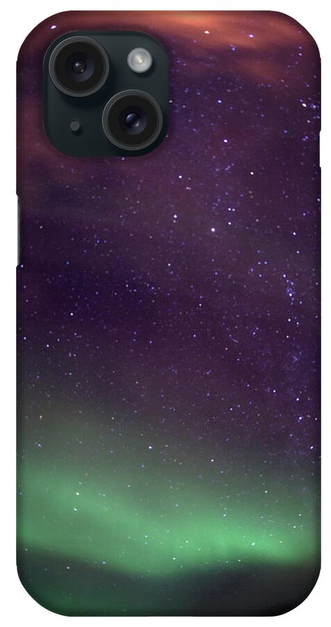Northwest Territories iPhone Case featuring the photograph Aurora, Stars, Horizon by Dave Brosha Photography