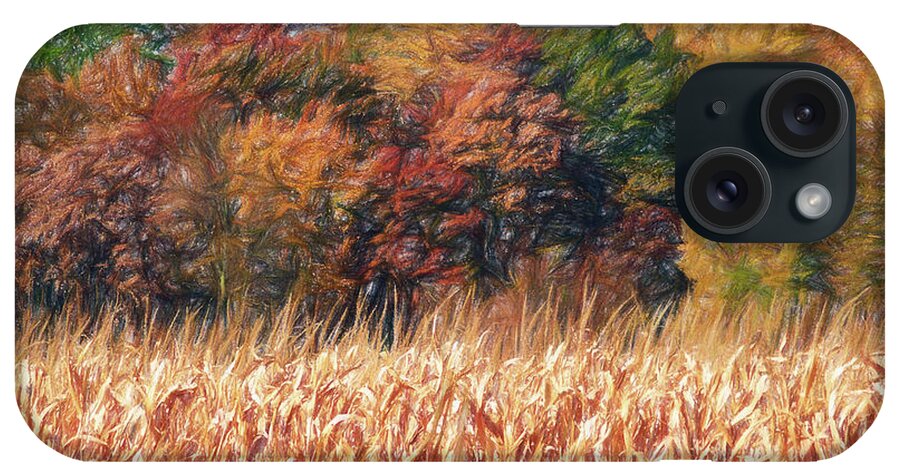 Farm iPhone Case featuring the digital art Autumn Cornfield by Don Northup