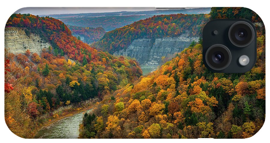 Letchworth State Park iPhone Case featuring the photograph Autumn overlook by Mark Papke