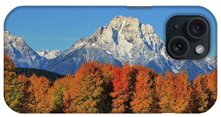 Mount Moran iPhone Case featuring the photograph Autumn Peak Under Moran by Greg Norrell