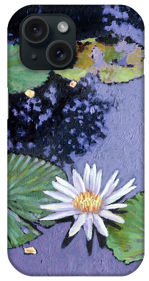 Water Lily iPhone Case featuring the painting Autumn Spots by John Lautermilch