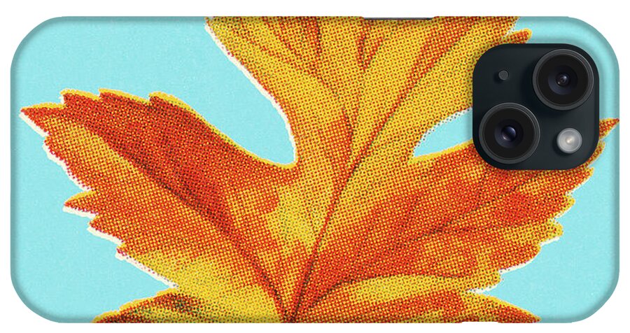 Autumn iPhone Case featuring the drawing Autumn Yellow Leaf by CSA Images