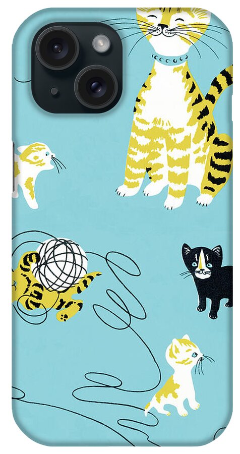 Animal iPhone Case featuring the drawing Baby animals by CSA Images