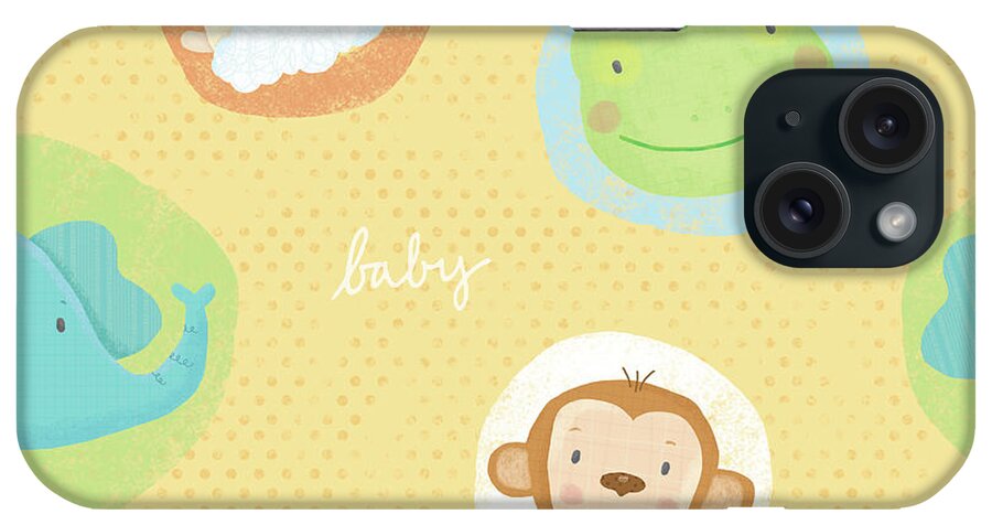 Baby Animals Repeat 2 iPhone Case featuring the digital art Baby Animals Repeat 2 by Holli Conger