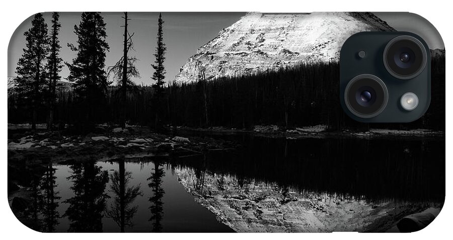 Utah iPhone Case featuring the photograph Bald Mountain Sunrise Black and White - Uinta Mountains, Utah by Brett Pelletier