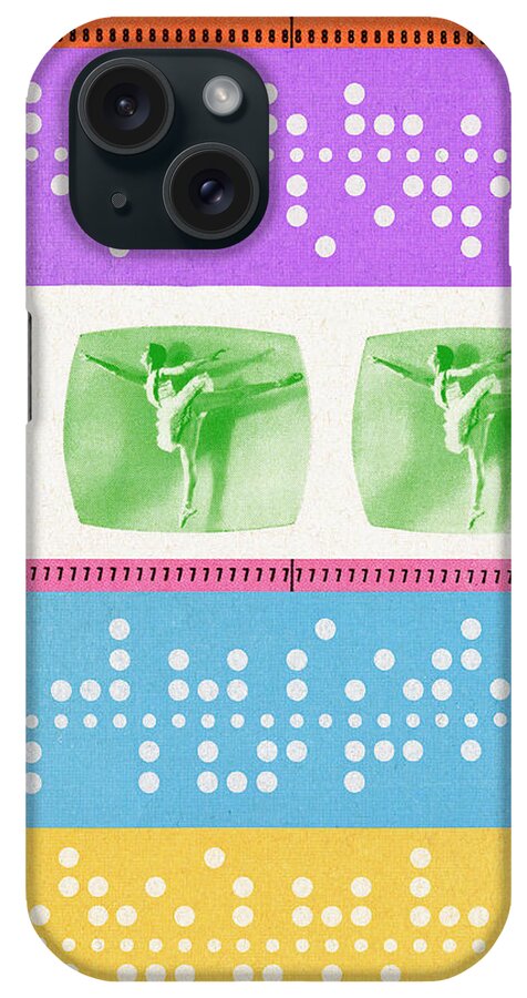 Abstract iPhone Case featuring the drawing Ballerina and Dot Pattern by CSA Images