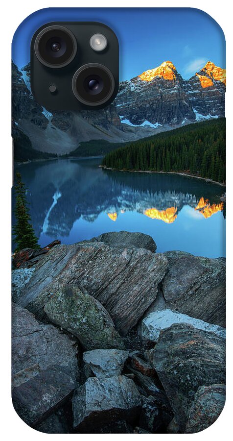 Tranquility iPhone Case featuring the photograph Banff Paradise by Piriya Photography
