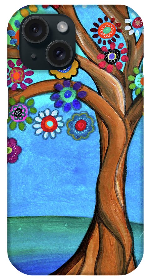 Banyan Tree Of Life 1 iPhone Case featuring the painting Banyan Tree Of Life 1 by Prisarts