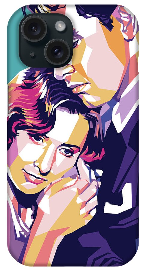 Synopsis iPhone Case featuring the digital art Barbara Stanwyck and William Holden, ''Golden Boy'', with synopsis by Movie World Posters