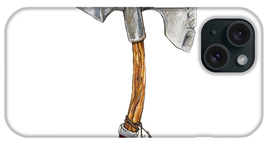 Axe iPhone Case featuring the drawing Barbarian by Aaron Spong