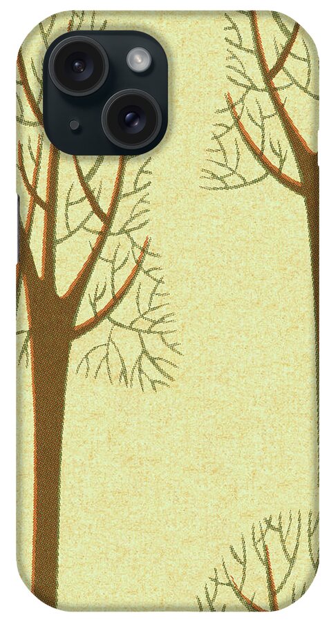 Branch iPhone Case featuring the drawing Bare Trees by CSA Images