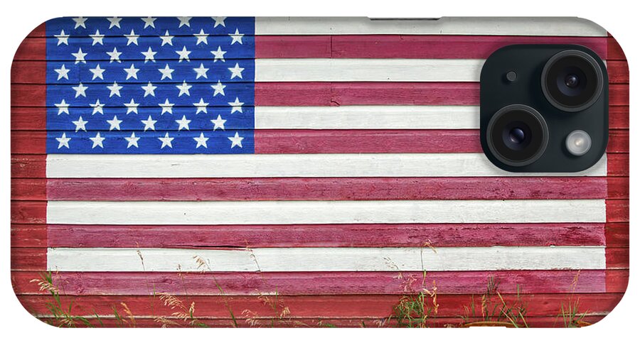 American Flag iPhone Case featuring the photograph Barn Side Flag by Todd Klassy