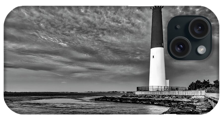 Barnegat Light iPhone Case featuring the photograph Barnegat Lighthouse Afternoon BW by Susan Candelario