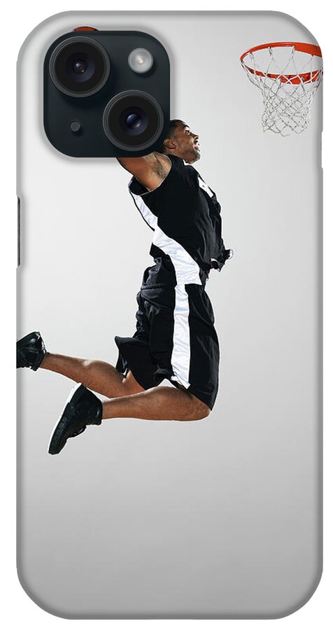People iPhone Case featuring the photograph Basketball Player Dunking Ball, Low by Blake Little