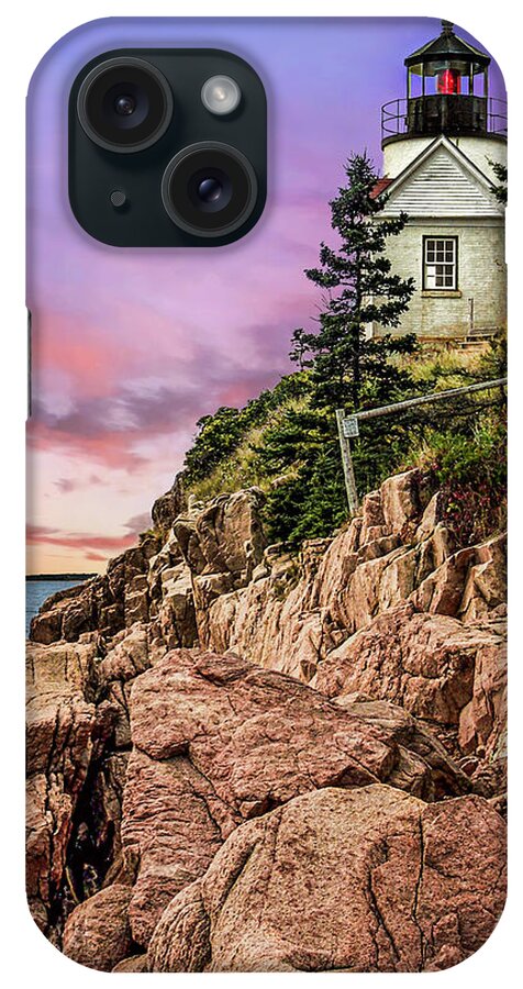 Me iPhone Case featuring the photograph Bass Harbor Head Light by David Meznarich