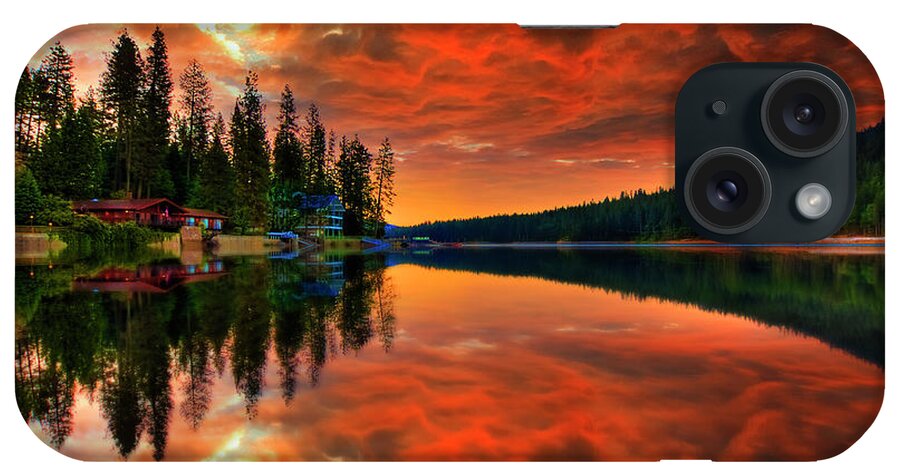 Scenics iPhone Case featuring the photograph Bass Lake Sunset by Michael Lawenko Dela Paz