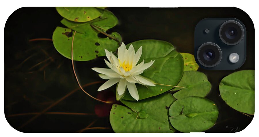 Raw iPhone 15 Case featuring the photograph Bass Lake Water Lily by Meta Gatschenberger