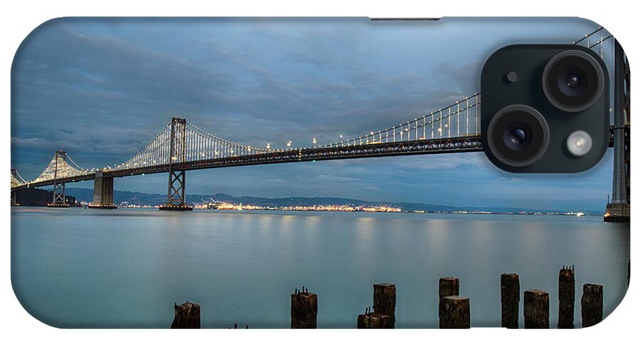 California iPhone Case featuring the photograph Bay Bridge at Night by Jennifer Ludlum