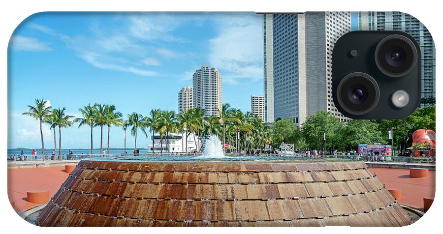 Estock iPhone Case featuring the digital art Bayfront Park In Downtown Miami by Laura Zeid